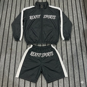 Conjunto Deportivo Rexfit 2026 Personalizado para Hombre, Chaqueta Cortavientos y Pantalones Cortos de Nailon de Alta Calidad, Ligero y Transpirable, Venta al Por Mayor - Product Image 6