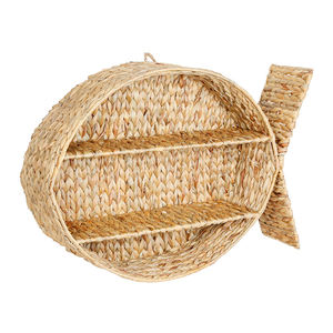 Wholesale water hyacinth <b>wall</b> <b>shelf</b> kid custom woven fish animal <b>floating</b> <b>shelf</b> nursery room storage rack wicker <b>wall</b> decoration - Product Image 1