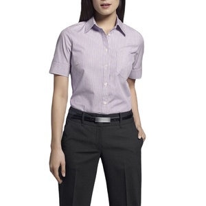 Works Chemise habillée pour femmes Chemises boutonnées à manches courtes avec poche avant avec logo personnalisé du Bangladesh - Product Image 6