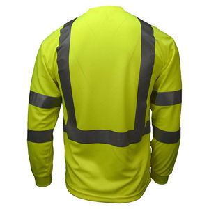 Chemise de sécurité à manches longues à haute visibilité réfléchissante en polyester avec impression UV respirante pour les travailleurs industriels - Product Image 3