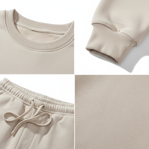 ชุดเซ็ตเสื้อสเวตเชิ้ตและกางเกงจ็อกเกอร์ผู้ชาย รับทำโลโก้ ชุดวอร์มผ้าฝ้ายฟลีซลำลอง ขายส่งจากโรงงาน - Product Image 5