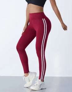 Pantalon de sport décontracté une pièce à rayures latérales, taille haute, extensible dans les quatre sens, respirant, pour la course, l'entraînement, le yoga, vêtements de sport pour femmes - Product Image 6