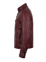 Jaket Kulit Asli Pria untuk Berkendara Motor, Motif Kamuflase, Kerah Tegak, Slim Fit, Tahan Air, Anti Angin, Bernapas, dengan Ritsleting, Grosir