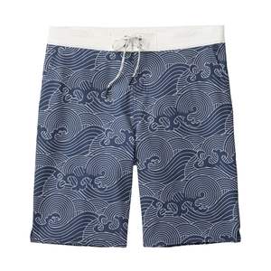 Shorts de bain unisexes à imprimé vagues rayées japonaises, confortables, avec logo personnalisé, respirants, séchage rapide, anti-UV, entraînement, OEM ODM - Product Image 3