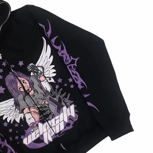 Sweat-shirts à capuche zippés Y2K originaux OEM, avec impression graphique personnalisée et broderie, unisexe, tenue décontractée, coton doux - Product Image 6