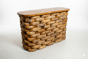 Table basse empilable en teck ARTERRA de qualité supérieure - Design rustique moderne, meubles de salon - Product Image 2