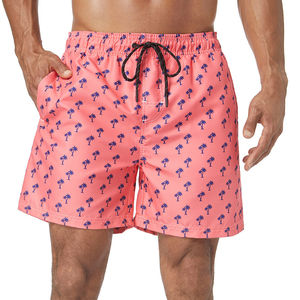 Wholesale Men's Blue Summer Swimming Shorts 100% Polyester Quick Dry <b>Knee</b> Length - Product Image 1