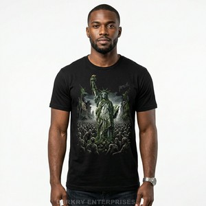 T-shirt pour homme en gros, motif crâne géométrique, design minimaliste, en coton, personnalisable, streetwear, fournisseur de vêtements pour hommes - Product Image 4