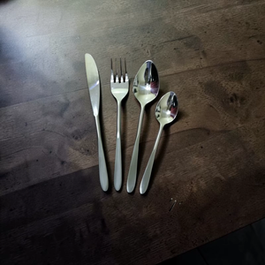 <b>Silver</b> Plated Cutlery Set Mirror Finish Long Handle Minimalist Design Dishwasher Safe Wedding Tableware - Product Image 6