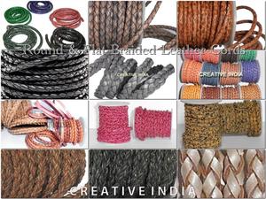 Hot Sale 6mm Antique round <b>Braided</b> Leather Cords Wholesale Price Bolo Leather Cord for Jewelry <b>Accessories</b> Making - Product Image 4