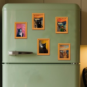 MDF Wooden Vintage Magnetic Refrigerator Stickers Set - Wholesale Home Dcor - Product Image 1