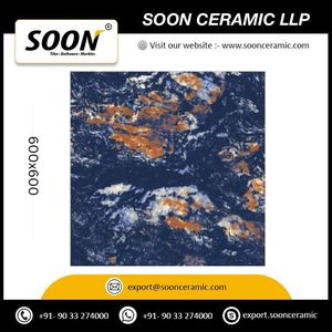 Best Selling Digital Printed Brazil Blue 600x600 High Gloss Porcelain Floor Tiles from India - Product Image 2