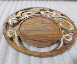 Eid Mubarak decoraciones Ramadan Kareem bandeja de madera para servir regalo de chocolate bandeja de comedor para decoración del hogar vajilla - Product Image 3