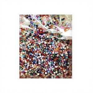 <b>Red</b> Crackle Glass Crystal Round Loose Beads for Jewelry Making DIY <b>Bracelet</b> Necklace Craft Supplies - Product Image 1