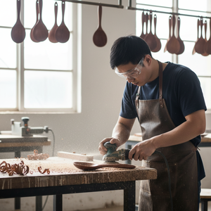 Mini Cuchara de Madera de Diseño Bohemio con Mango Largo, Madera Natural Ecológica Hecha a Mano, Capacidad de 30 ml, Cuchara Pequeña para Té, Café y Sal - Product Image 5