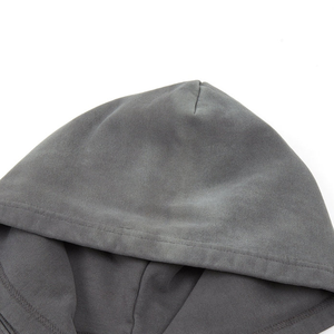 Sudadera con capucha unisex de corte regular, estampada, transpirable, con efecto desgastado por el sol, y pantalones de chándal acampanados con dobladillo sin rematar, estilo vintage streetwear, personalizado. - Product Image 4