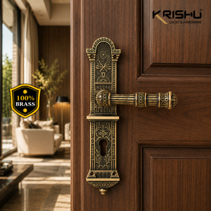 Premium DIVINE Brass Mortice <b>Door</b> Handle Matte Brush Antique Finish Heavy Duty Lever Handle for Residential Commercial Home - Product Image 4