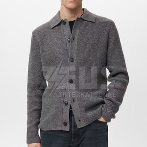 High Quality Soft Knit <b>Long</b> Sleeve Button Up <b>Men</b> <b>Cardigan</b> Plain Color V Neck Regular Fit Lightweight Sweater <b>For</b> Winter Season - Product Image 2