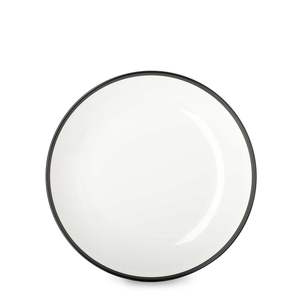Assiette de service en émail de style rétro |   Plateau de service décoratif de 12 pouces, blanc et noir, style farmhouse, décoration de table de mariage - Product Image 3