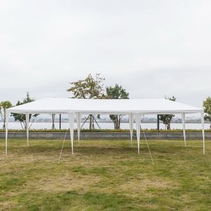 Tenda per Feste di Matrimonio 9m X 3m in PE Non Tessuto, Struttura in Ferro Verniciato, per Esterni, Bianca - Product Image 6