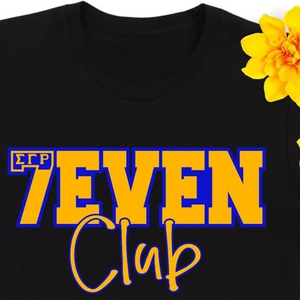 เสื้อยืด SGRHO Seven Club สีดำ ตัวอักษรกรีก เสื้อยืดชมรมพิธีกรรม แบบสั่งพิมพ์ลายเอง แขนสั้น คอกลม ลำลอง สำหรับฤดูร้อน - Product Image 3