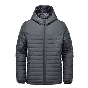 Unisex Solid Casual Blue Hooded Puffer <b>Jacket</b> Quilted Winter Coat Sherpa <b>Lined</b> Zip up Warm Outerwear for Outdoor Use - Product Image 4