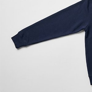 Sudadera con Capucha Azul Marino para Mujer, con Logotipo Personalizado al por Mayor, Color Sólido, Manga Larga, con Bolsillos, Corte Regular, Tejido de Algodón, Otoño - Product Image 6