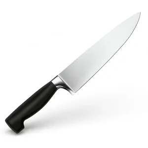 Cuchillo de Chef Clásico de 8 Pulgadas, Hoja Plateada Lisa, Mango Negro, Cuchillo de Cocina para Rebanar, Picar y Cortar en Cubos, Preparación de Alimentos en el Hogar - Product Image 3