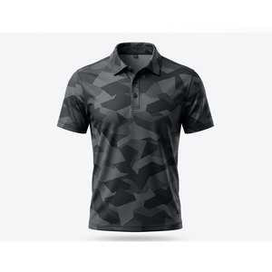 Polos transpirables para hombre con logo personalizado impreso, corte holgado / Polos lisos de manga corta de alta calidad para hombre - Product Image 6
