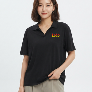 Camisetas Polo de Mujer de Alta Calidad en Oferta, con Decoración de Logotipo, Color Negro, Transpirables y Cómodas, Cuello Polo, Camisetas de Golf de Verano - Product Image 1