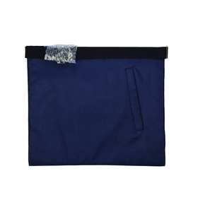 Tabliers maçonniques personnalisés en tissu brodé fait main, robustes, argentés et bleus, à coudre, avec logo sur mesure - Product Image 3