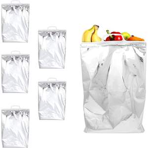 Lot de 5 sacs isothermes en aluminium de 13 x 19 x 7,5 pouces pour le stockage et l'expédition de denrées alimentaires - Product Image 1