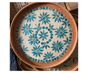 Plateau de rangement artisanal en rotin de qualité supérieure avec incrustations de nacre, provenant d'un fournisseur vietnamien - Plateau de rangement au fini artisanal - Product Image 6