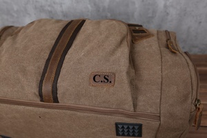 Custom Unisex Genuine <b>Leather</b> Canvas Travel <b>Bag</b> Heavy Duty Waterproof Weekender <b>Overnight</b> Duffel Luggage LCTB-0164 - Product Image 2
