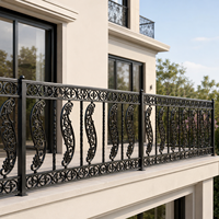 Garde-corps décoratif moderne en aluminium noir pour balcon, escalier, balustrade extérieure, villa, terrasse, clôture de sécurité design