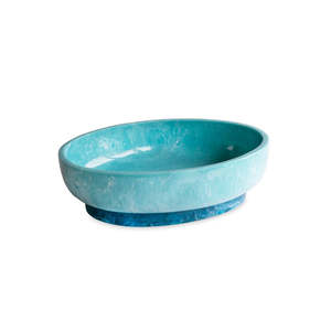 Bol de service en résine fait main, sans plomb, écologique, design classique, motif marbré aigue-marine poli, 0,3 kg, pour cuisine - Product Image 5