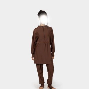 Conjunto de Baño Musulmán de 2 Piezas de Manga Larga para Mujer, Ecológico, Transpirable, de Poliéster/Nailon, de Secado Rápido, con Cremalleras Delanteras - Product Image 4