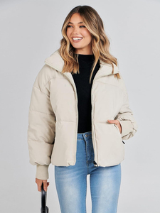 Fashion Cropped Women Puffer <b>Jacket</b> <b>Short</b> Bubble Down Coat Warm Winter Outerwear Female Quilted Zip - Product Image 6