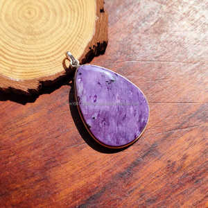 Pendentif en argent sterling 925 bijoux charoite pendentif fait à la main pendentif déclaration cadeaux pour un ami - Product Image 1
