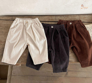 Pantalon en toile de style coréen pour bébés garçons et filles, coupe droite, séchage rapide, décontracté, rétro occidental, simple - Product Image 3