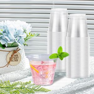 Paquete de 100 Vasos Desechables de Plástico Transparente de 9 oz, Vasos Resistentes Aptos para Alimentos para Vino, Cócteles, Ponche, Fiestas y Bodas - Product Image 2