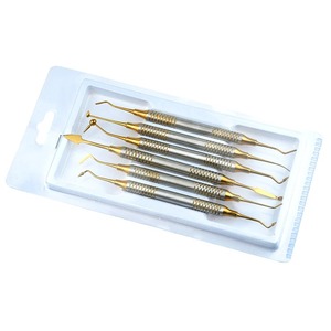 BAFA Juego de 6 Espátulas Manuales para Relleno de Resina Compuesta en Odontología, Mango Grueso, Cabeza Recubierta de Titanio, Herramienta de Relleno, Instrumentos Dentales - Product Image 4