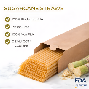100 Pajitas de Caña de Azúcar de 1.58 Pulgadas, Desechables, Libres de Plástico, para Bebidas Frías y Calientes, Decoración de Mesa para Fiestas - Product Image 1