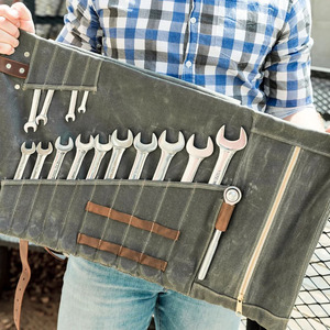 Genuine <b>leather</b> <b>tool</b> roll organizer supplier wholesale custom OEM export quality portable storage in affordable price - Product Image 5