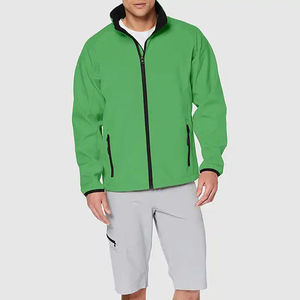 Wholesale RAPID SPORTS <b>Hooded</b> Men's Winter Woolen Bonded Waterproof <b>Soft</b> <b>Shell</b> Seamless Gray Zipper Closure Front Logo <b>Jackets</b> - Product Image 3