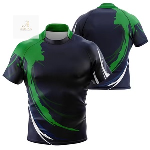 Jersey de Rugby con Diseño de Impresión Digital Personalizada Más Vendido, Jersey de Rugby con Cuello Redondo y Servicio OEM Personalizado - Product Image 2