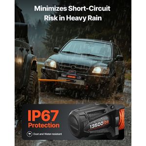 13500 Lbs Electric Winch <b>12V</b> <b>DC</b> 92 ft Synthetic Rope Wireless Wired Remote Control IP67 Waterproof for Truck Off-Road SUV Boat - Product Image 5