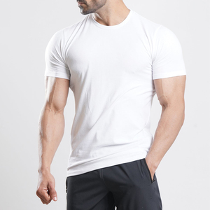 T-shirt de sport pour homme, compression solide, spandex/polyester, coupe ajustée, respirant, séchage rapide, manches courtes, t-shirt de gym - Product Image 1