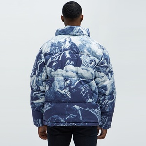 Winter Fashion Embossed Hooded Puffer Jacket Lightweight Zipper <b>Waterproof</b> <b>Warm</b> Quilted Casual Outerwear Trendy Look Front - Product Image 4