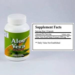 Capsules de poudre d'aloe vera pur, antioxydant, stimulant immunitaire, 250 mg pour adultes, non destiné aux nouveau-nés ni aux enfants, certifié ISO 22000 - Product Image 3